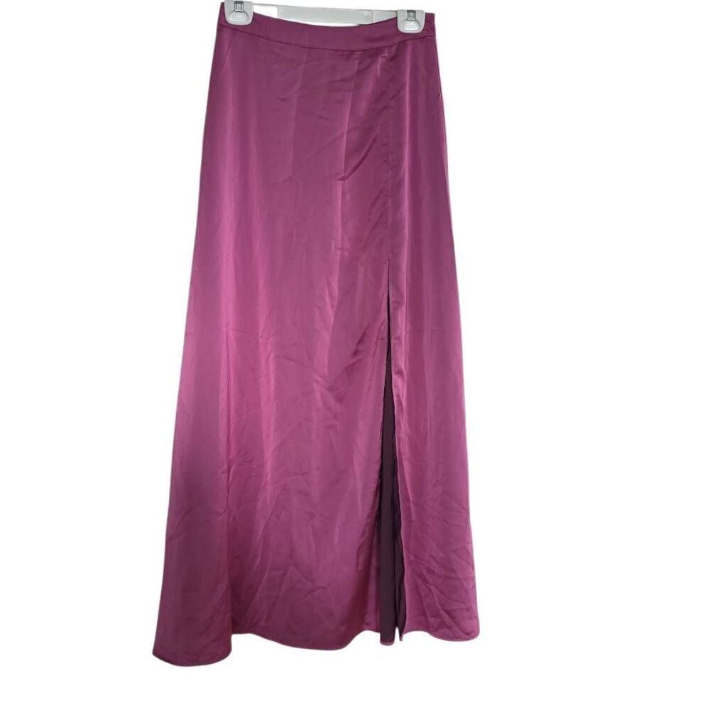 Sincerely Jules Women's Size Medium Pink Satin Side Slit Maxi Skirt